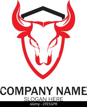 creative angry shield bull head logo design symbol vector illustration-vector Stock Vector