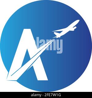 letter A Air travel logo design template-vector Stock Vector