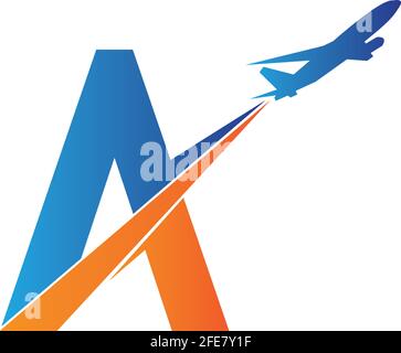 letter A Air travel logo design template-vector Stock Vector