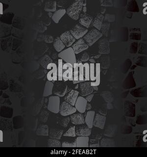 Luxury black metal gradient background with distressed stones, rocks, pebbles, macadam texture. Vector illustration Stock Vector