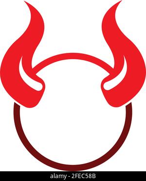 Devil horn vector icon logo design illustration template Stock Vector