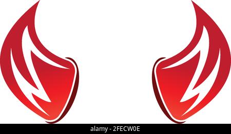 Devil horn vector icon logo design illustration template Stock Vector