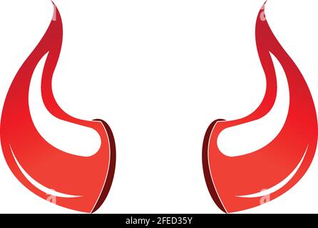 Devil horn vector icon logo design illustration template Stock Vector