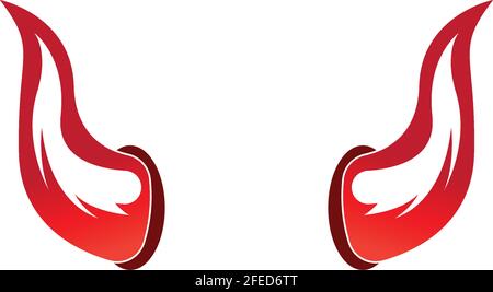 Devil horn vector icon logo design illustration template Stock Vector