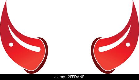 Devil horn vector icon logo design illustration template Stock Vector