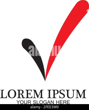 check mark symbol and logo Stock Vector
