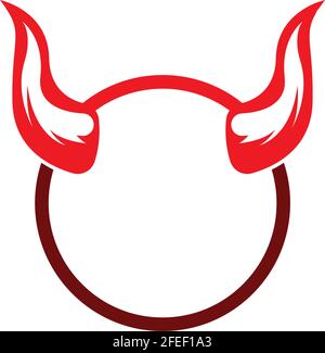 Devil horn vector icon logo design illustration template Stock Vector
