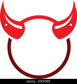 Devil horn vector icon logo design illustration template Stock Vector