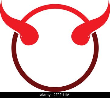 Devil horn vector icon logo design illustration template Stock Vector