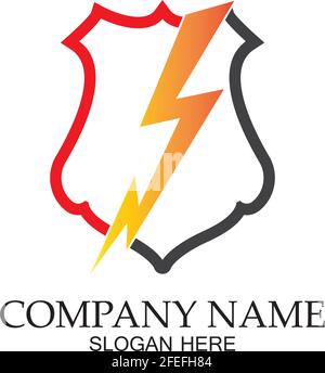 thunder shield vector logo template.this graphic suitable for electric business-vector Stock Vector