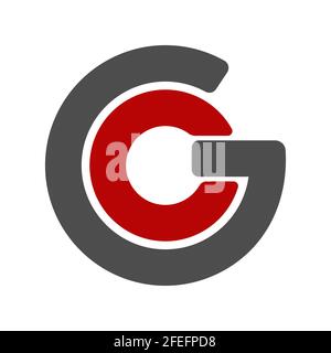 Stylized lowercase letters G and O are linked by a single line for a logo, monogram, or monogram. Vector illustration isolated on a white background. Stock Vector