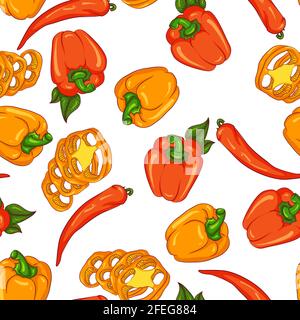 Seamless pattern pepper Stock Vector