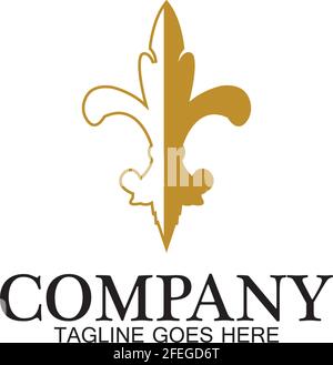 Fleur de lis vector icon design template Stock Vector