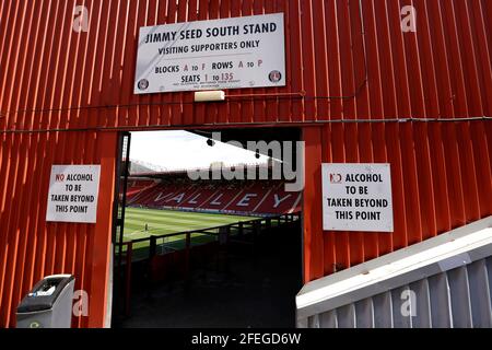 General view of The Valley from the Jimmy Seed South Stand entrance before the Sky Bet League One match at The Valley, London. Picture date: Saturday April 24, 2021. Stock Photo