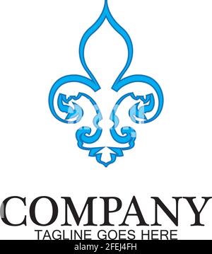Fleur de lis vector icon design template Stock Vector