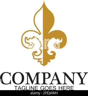 Fleur de lis vector icon design template Stock Vector
