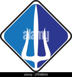 Trident Logo Template vector icon illustration design Stock Vector