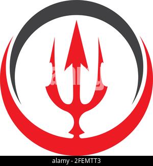 Trident Logo Template vector icon illustration design Stock Vector