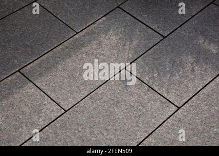 part of well-kept garden terrace with big granite stones Stock Photo