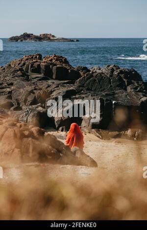 Woman at the beach Stock Photo