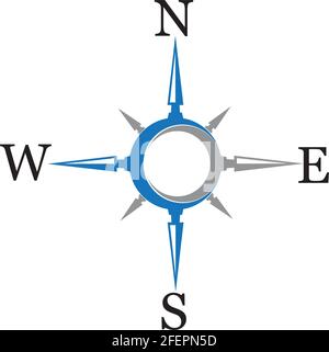 Compass icon in simple flat vector design style Stock Vector Image ...