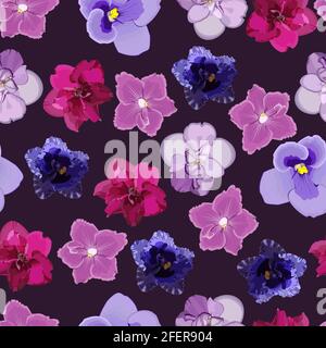 seamless pattern with violet Stock Vector