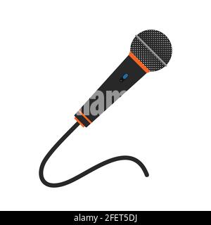 Microphone image isolated. Vector illustration. Microphone icon in flat style Stock Vector