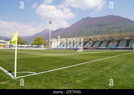 24.04.2021, Lugano, Stadio Comunale Cornaredo, 1/4 final - Swiss Cup women: FC  Lugano Femminile - FC Basel 1893, inside view of the stadium  (Switzerland/Croatia OUT Stock Photo - Alamy