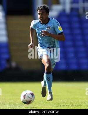 Coventry City's Sam McCallum during the Sky Bet Championship match at St. Andrew's Trillion Trophy Stadium, Birmingham. Picture date: Saturday April 24, 2021. Stock Photo