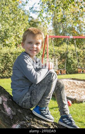 Young boy playing Stock Photo