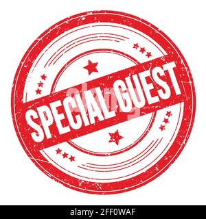 SPECIAL GUEST text on red round grungy texture stamp. Stock Photo