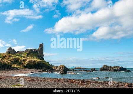 A 3 shot HDR autumnal image of the 15th century Dunure Castle, once the home of the Kennedys of Carrick, South Ayreshire, Scotland. 26 September 2012 Stock Photo