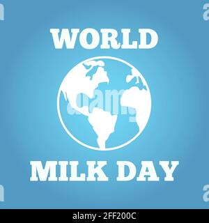 World Milk Day lettering. Typography design vector graphics. Stock Vector