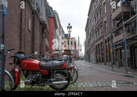 AACHEN, GERMANY. OCTOBER 04, 2020. Street view, cathedral on the background The Tawn Hall Stock Photo
