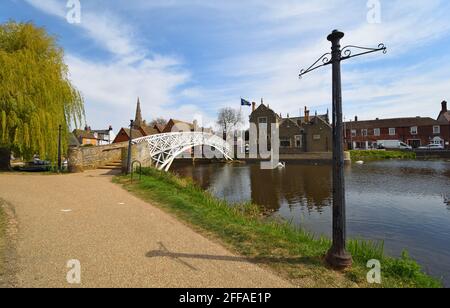 Chinese bridge at the Causeway  Godmanchester  Cambridgeshire. Stock Photo