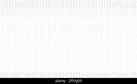 Binary code pattern with 0 and 1 gray gradation. Minimal digital vector background Stock Vector