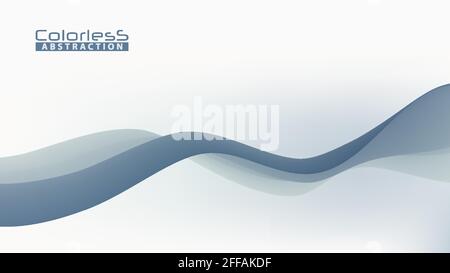 Undulating colorless wavy abstraction on a white. Subtle vector graphics Stock Vector