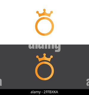 elegant crown logo in gold frame vector image Stock Vector