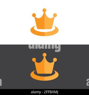 elegant crown logo in gold oval vector image Stock Vector