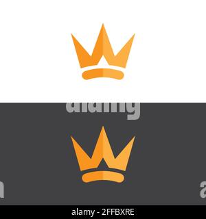 elegant crown logo in gold vector image Stock Vector