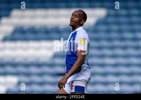 Ryan Nyambe #2 of Blackburn Rovers in action during the game Stock Photo