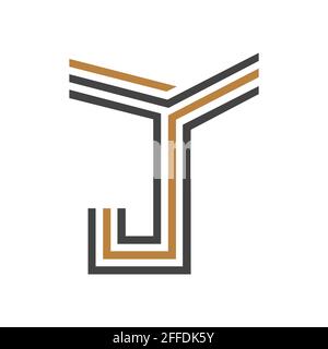 Initial tj letter logo vector template design. Linked letter jt logo design. Stock Vector