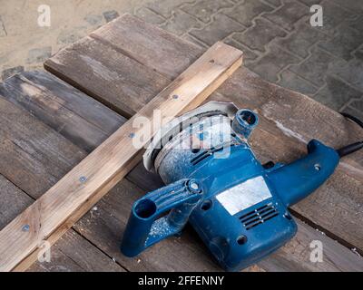 Sanding machine for sanding wood Stock Photo