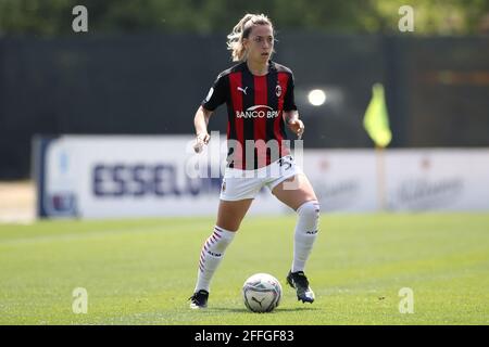 Milan, Italy. 24th Apr, 2021. Francesca Vitale of AC Milan during the Coppa Italia Femminile match at Centro Sportivo Vismara, Milan. Picture credit should read: Jonathan Moscrop/Sportimage Credit: Sportimage/Alamy Live News Stock Photo