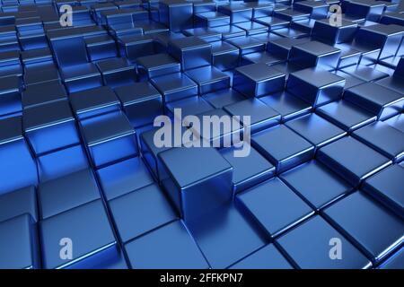 Blue cubic shapes background. 3d illustration Stock Photo - Alamy