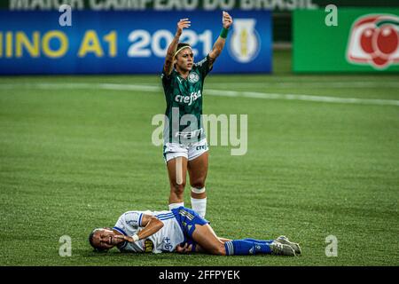 Sao Paulo, Brazil. April 24 2021:  Rafa Andrade in the match between Palmeiras x Cruzeiro, valid for the 3rd round of the Brazilian Championship A1 Female 2021. The match takes place this Saturday night (24th), at Allianz Paque, in the city of São Paulo. (Photo: Van Campos/Fotoarena) Credit: Foto Arena LTDA/Alamy Live News Stock Photo