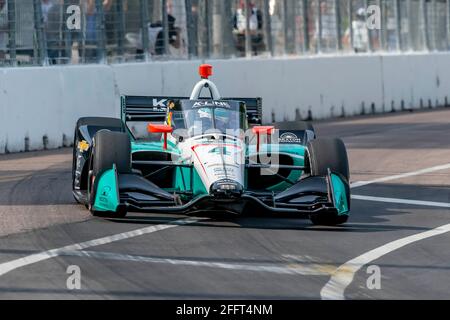 St. Petersburg, Florida, USA. 23rd Apr, 2021. DALTON KELLETT (4) of Stouffville, Canada practices for the Firestone Grand Prix of St. Petersburg at the Streets of St. Petersburg in St. Petersburg, Florida. Credit: Walter G Arce Sr Grindstone Medi/ASP/ZUMA Wire/Alamy Live News Stock Photo