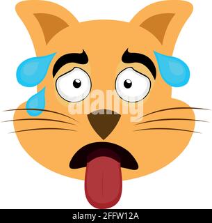 Cat emotion icon set illustration Stock Vector Images - Alamy