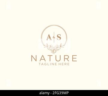 ME letters floral frames. Botanical feminine editable premade monoline ...