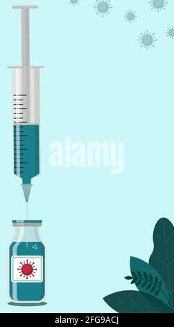 COVID vaccination concept. Mobile poster template Stock Vector